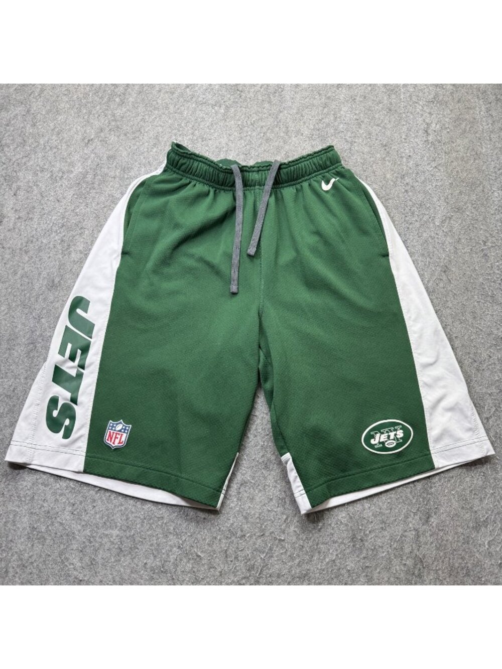 New York Jets Nike DRI-FIT Shorts Men S Green White ONFIELD Mesh Training 11"